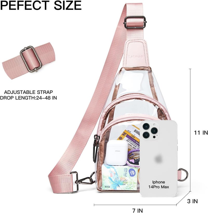 LATMAP Clear bags Stadium Approved Crossbody Sling Bag Fanny Pack Backpack Purses for Women Men Belt bag for stadium events - Image 3